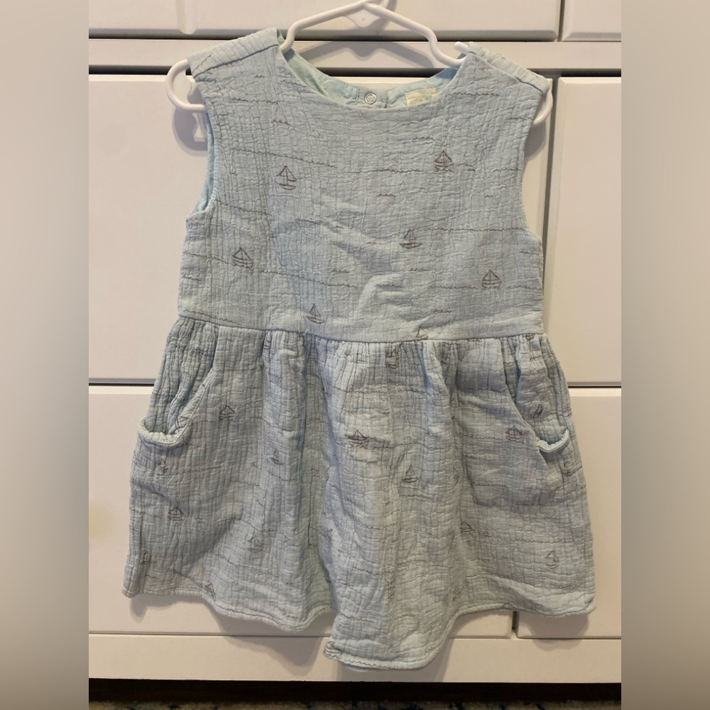 Ettie H Blue Gauze Dress with Sailboat Print / Size 2Y / VGUC